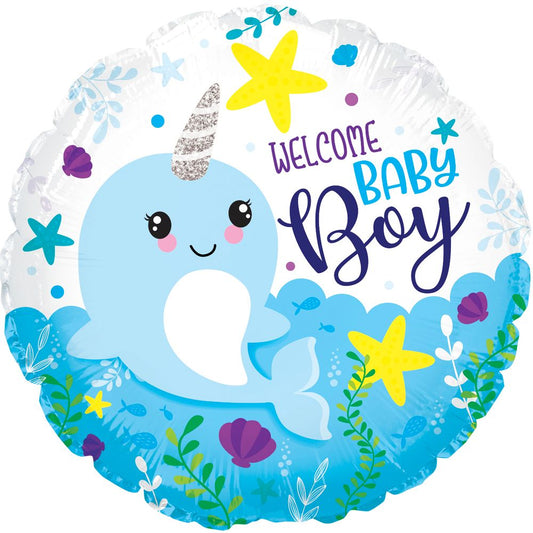 CTI Baby Boy Narwhal 17" Foil Balloon