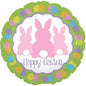 CTI Happy Easter 3 Bunny Backs 17" Foil Balloon