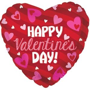 CTI Happy Valentine's Day Stripes 17" Foil Balloon