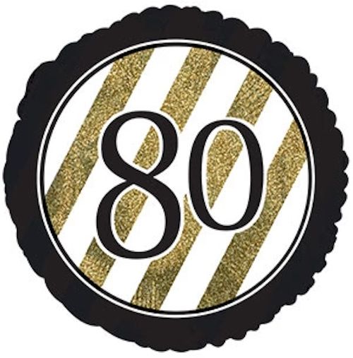 CTI 80 Black and Gold Glitter 17" Foil Balloon