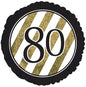 CTI 80 Black and Gold Glitter 17" Foil Balloon