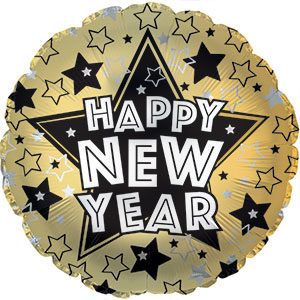 CTI New Year Stars 17" Foil Balloon