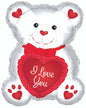 CTI I Love You White and Red Teddy 20" Foil Balloon