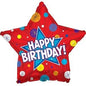 CTI Happy Birthday Dynamic Star 17" Foil Balloon