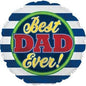 CTI Best Dad Stripes 17" Foil Balloon