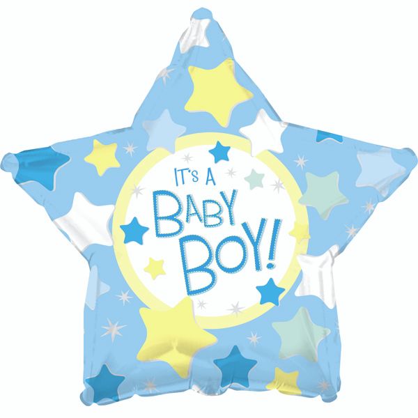 CTI It's a Boy Blue Star 17" Foil Balloon