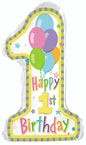 CTI Pastel 1st Birthday Shape-A-Loon 30" Foil Balloon