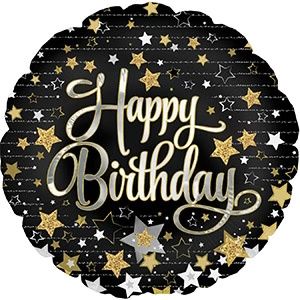 CTI Gold Stars Happy Birthday 17" Foil Balloon