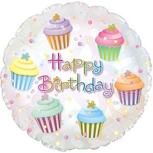 CTI Happy Birthday Cupcake 17" Foil Balloon