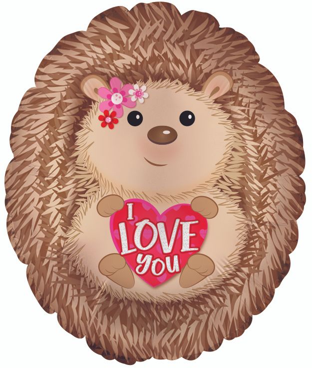 CTI I Love You Hedgehog 20"  Foil Balloon