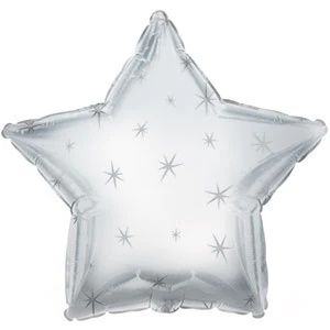 CTI Platinum Sparkle Star 17" Foil Balloon