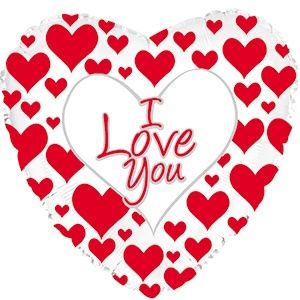 CTI I Love You Simply Red Hearts 17" Foil Balloon