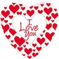 CTI I Love You Simply Red Hearts 17" Foil Balloon