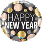 Happy New Year Metallic Dot Design 18-inch