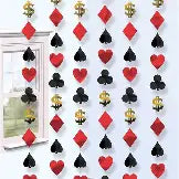 Casino Place Your Bets Hanging String Decorations Multicoloured