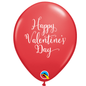 Qualatex Happy Valentine's Day Script Red 11" Latex Balloons 25Pc/Bag