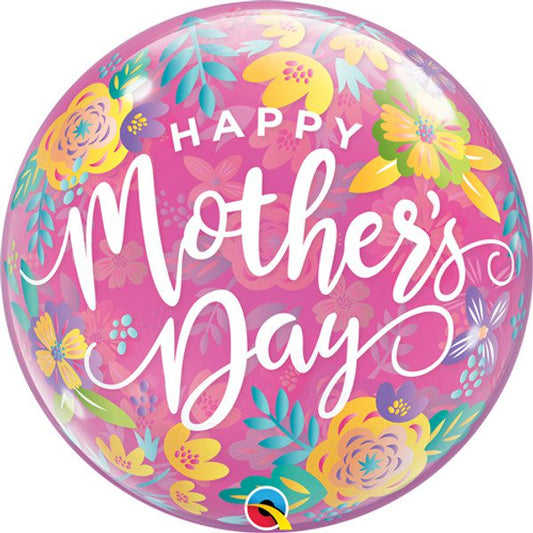 Qualatex Mother’s Day Colourful Floral 22"/56cm Bubble Balloon