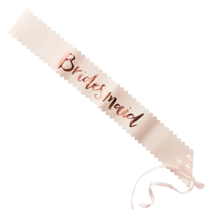 Ginger Ray Team Bride Bridesmaid Sashes Pink & Rose Gold (Pack of 2)