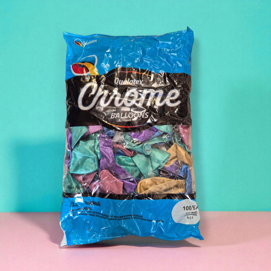 Qualatex Chrome 11 Inch Latex Balloons Assorted 100ct