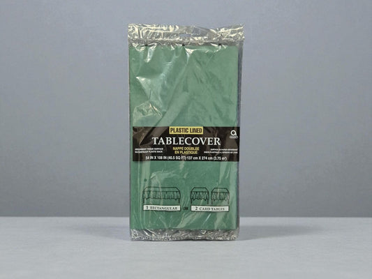 Plastic Lined Absorbent Tablecloth 54" x 108", Dark Green