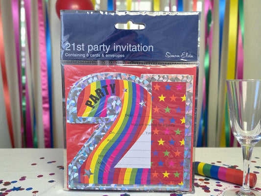 Birthday 21st Party Invitation with Envelopes 6pc
