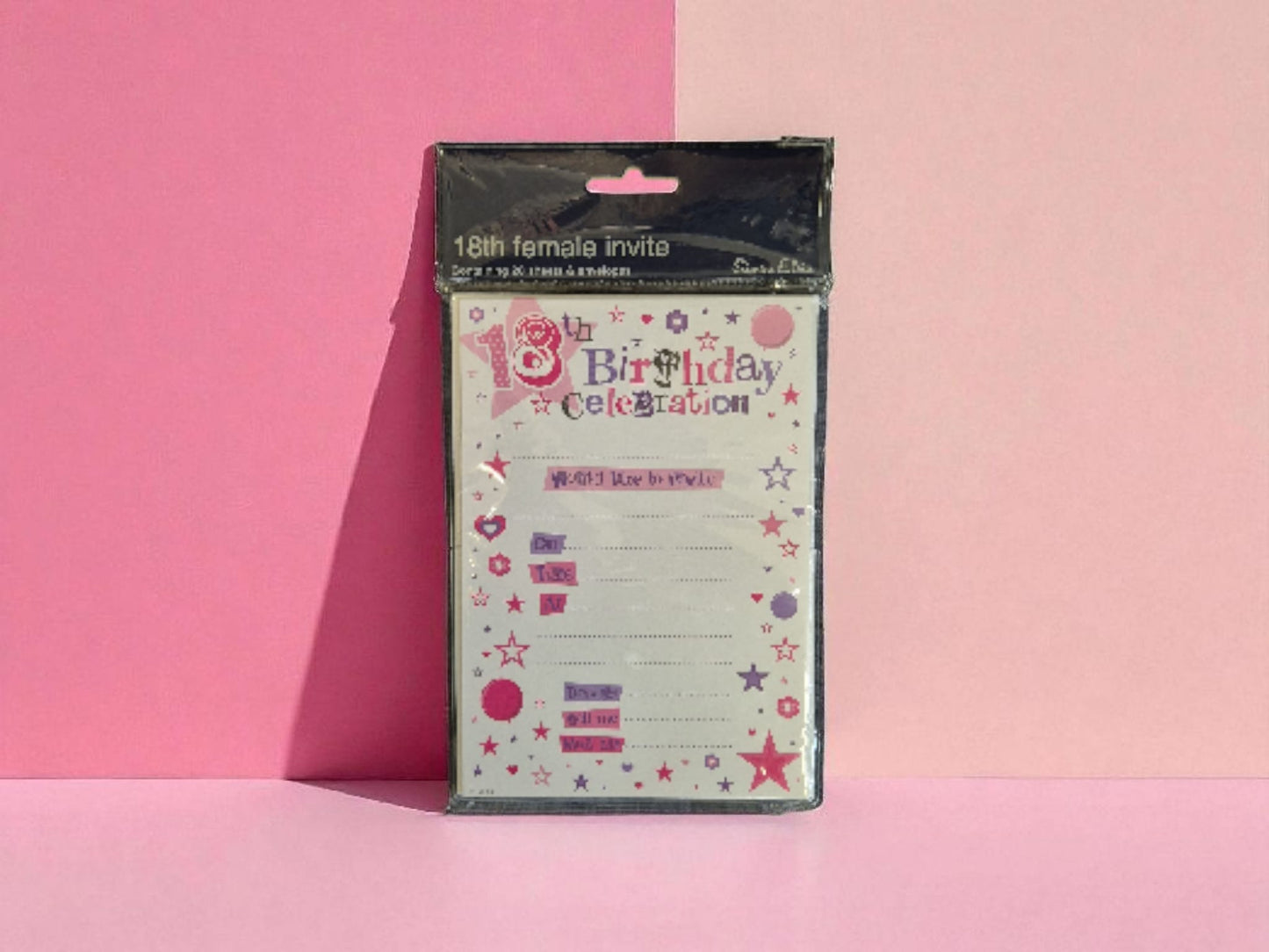 Female 18th Birthday Invitation with Envelopes 20pc