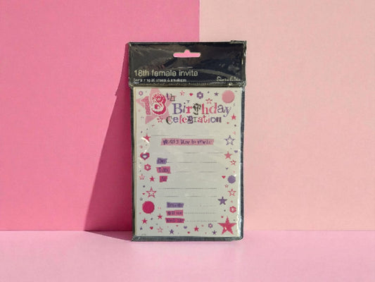 Female 18th Birthday Invitation with Envelopes 20pc