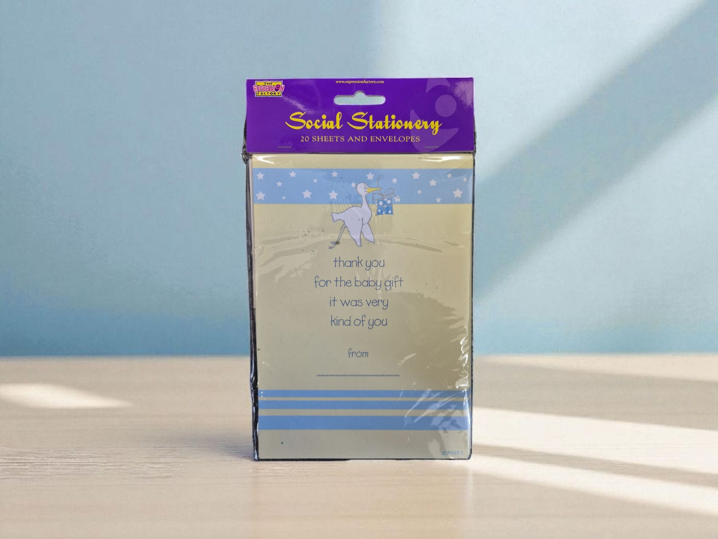 Thank You Blue Stork Baby with Envelopes 20pc