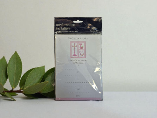 Confirmation Pink Invitation with Envelopes 20pc