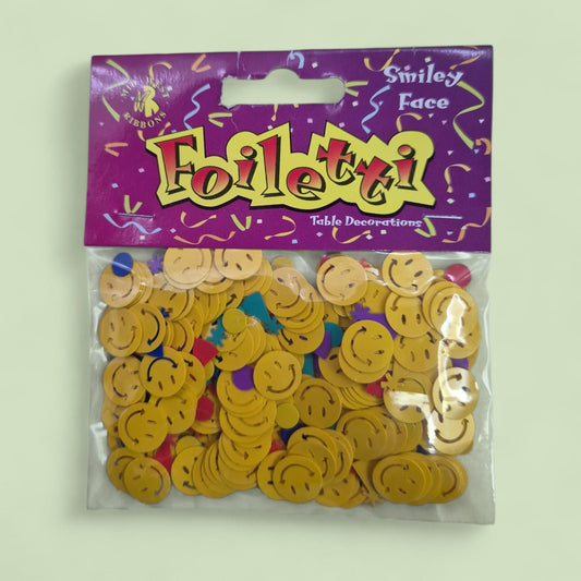 Smiley Face Table Confetti Foiletti, Yellow 14g