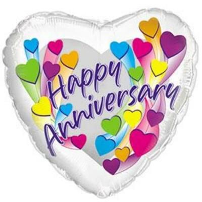 CTI Happy Anniversary Hearts 17" Foil Balloon