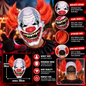 Scary Clown Halloween Mask Adult with Hair – Open Back Horror Fancy Dress