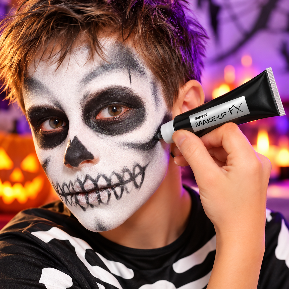 Smiffy's Make-Up FX Black Face Paint 28ml – Halloween Water Based Makeup