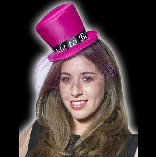 Hen Party Bride To Be Mini Top Hat Hot Pink