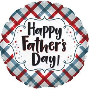 CTI Happy Father's Day Plaid 17" Foil Balloon