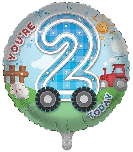 2nd today with - Includes Keepsake and Envelope blue round shape balloon with included big 2 number with beautiful star design.