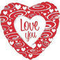 CTI Love You Silver Swirls 17" Foil Balloon
