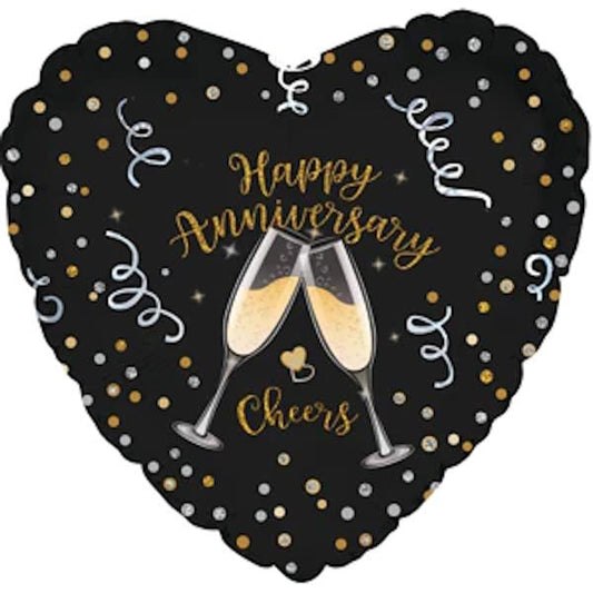 CTI Happy Anniversary Flutes 17" Foil Balloon