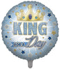 King for a Day Light Blue color with start design and Cown on attractive style character.