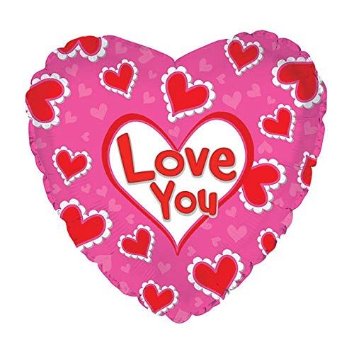 CTI Love You Heart Doily 17" Foil Balloon