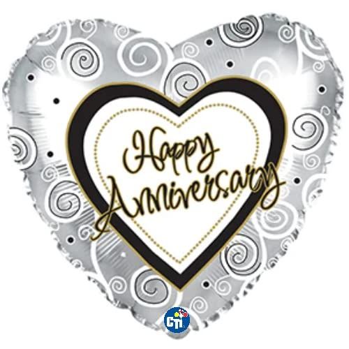 CTI Anniversary Swirls 17" Foil Balloon
