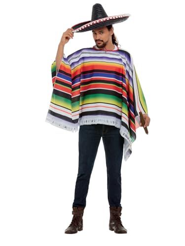 Smiffy's Poncho Costume, Multicolored, One Size