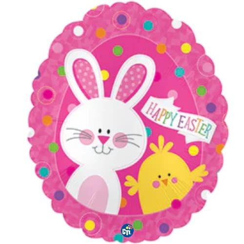 CTI Happy Easter Bunny and Chick 20" Foil Balloon