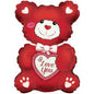 CTI I Love You Red & White Teddy 20" Foil Balloon