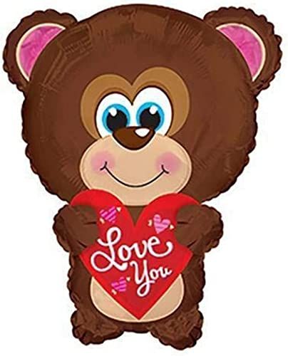 CTI Love You Blue Eyes Bear Shape-A-Loon 22"  Foil Balloon