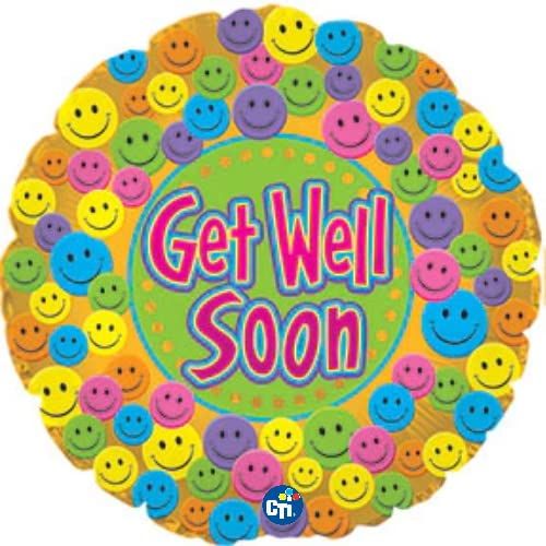 CTI Get Well Soon Smiley 17" Foil Balloon