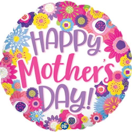 CTI Happy Mother's Day Fun Flowers 17" Foil Balloon