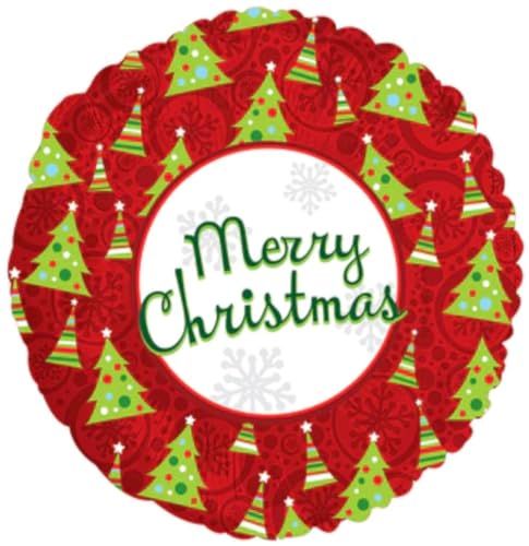 CTI Merry Christmas Trees 17" Foil Balloon