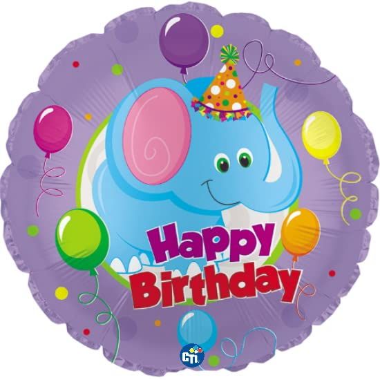 CTI Happy Birthday Party Elephant 17" Foil Balloon