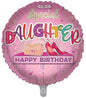 special daughter happy birthday pink round shape balloon and background beautiful star decoration